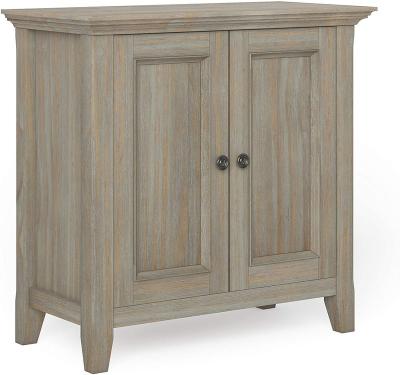 China (Other) adjustable solid wood 32 inch wide and low two door locker, old gray, specials for living room and bedroom for sale