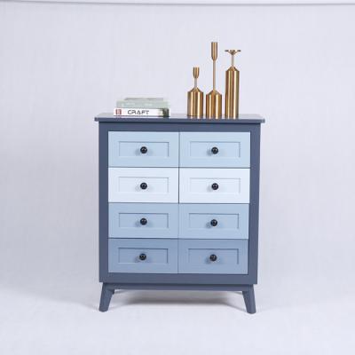 China Imitation antique modern and simple blue color solid wood cabinets for bedroom and living room for sale