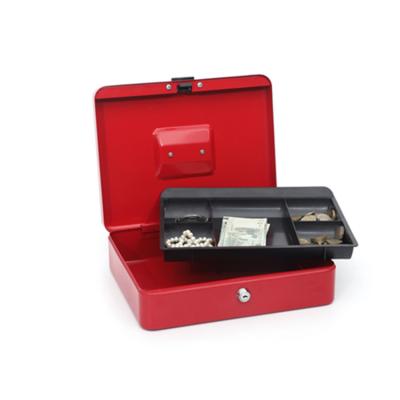 China Wholesale Portable Storage Red Metal Cash In Transit Box Security Safe Box With Key Lock for sale