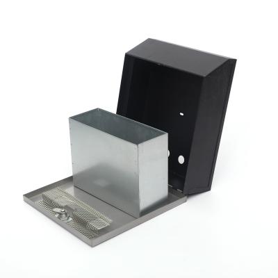 China Steel Floor Mountable Square Ash Bin Lockable Ash Trash Can Stainless Steel Ashtray Holder for sale