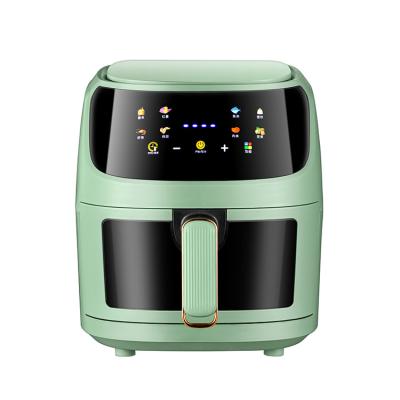 China Household Factory Wholesale Price Custom Color High Quality Home Kitchen Use 5L Green Smart Touch Control Air Fryer With Uk Eu Us Plugs for sale