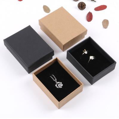 China Recyclable Unique Kraft Velvet Lined Paper Jewelry Gift Packaging Boxes With Custom Logo for sale