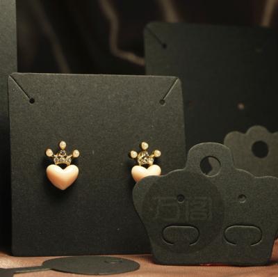 China Wholesale Display Custom Black Printing Die Cut Jewelry Earring Display Paper Packaging Card Holder for sale