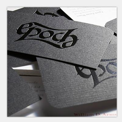 China Show Custom Black Hot Foil Stamping Textured Paper Business Cards Printing for sale