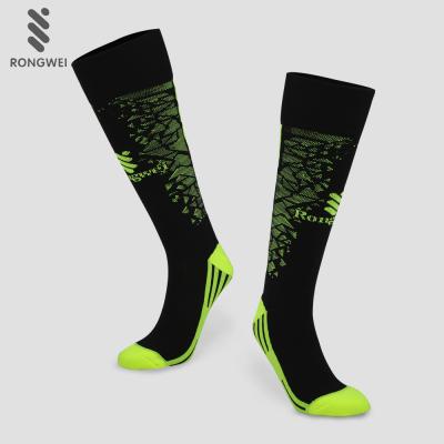 China Custom High Quality Fluorescent Green Knee High Football Socks Antibacterial for sale