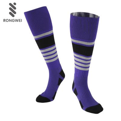 China Antibacterial Custom Solid Polyester Soccer Socks Rubber Soccer Socks For Man for sale