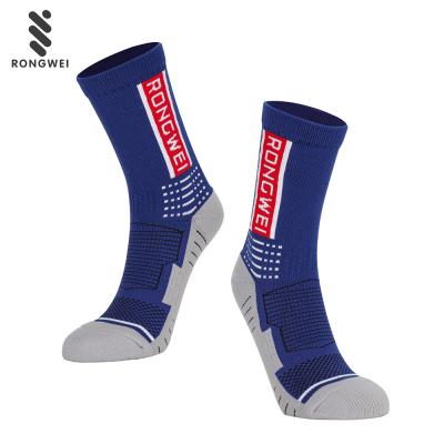 China Club Logo Navy Sports Crew Antibacterial Custom Basketball Net Socks for sale