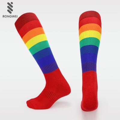 China Fashion Antibacterial Custom Made Rainbow Knee High Long Socks For Sale for sale