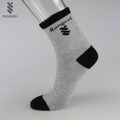 China New Arrivals Jacquard Antibacterial Cotton Men's Casual Crew Dress Socks for sale