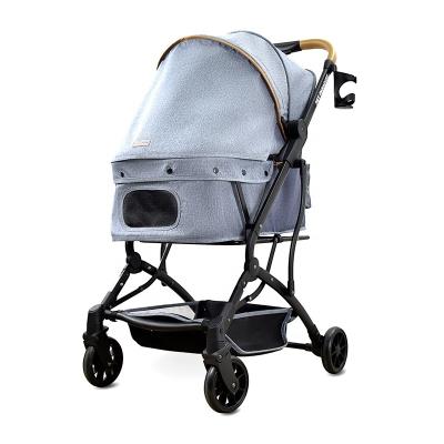 China Stroller Big Room Comfortable Luxury Sustainable Pet Trolley Folding Dog Stroller Pet Stroller Large Dog Stroller for sale