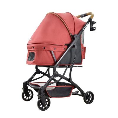 China High Quality Viable Pet Supplies Wholesale Breathable 600D Mesh Oxford Pet Stroller Dog Cup Travel Trolley Solid for sale