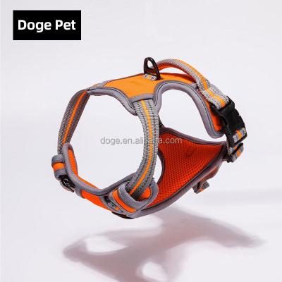 China Wholesale Custom Logo Breathable Adjustable Soft Reflective Air Mesh Viable No Pull Dog Harness And Leash for sale