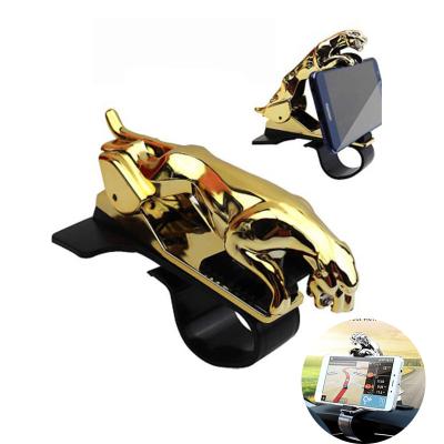 China Adjustable Detachable Leopard Car Dashboard GPS Navigation Car Phone Model Holder Stand for sale