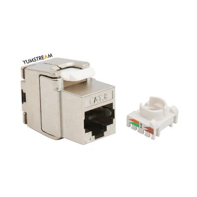 China Zinc alloy MINI STP type ftp toolless 180 degree cat 8 keystone rj45 protected jack cat8 keystone for sale