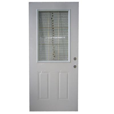 China Factory Directly Sale Modern Aluminum Steel Front Doors For Houses Stripes for sale