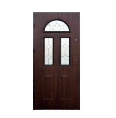 China Hot Sales Modern European Steel Security Doors Steel Wood Grain puertas de seguridad de Fangda for sale