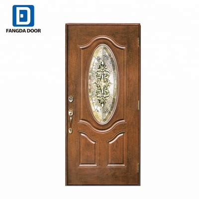 China Fangda Latest Modern Design Modern Wooden Door With Glass for sale