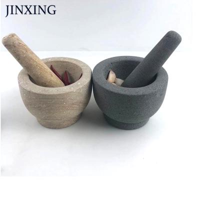 China Sustainable Professional Factory Made Cheaps Wholesale Natural Volcanic Rock Mortar And Pestle Custom Mortar And Pestle for sale