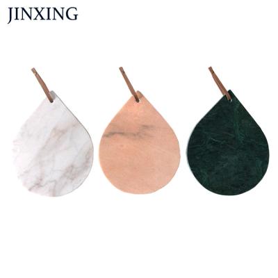 China Sustainable Raindrops Shape Marble Stone Dinner Plate Cheese Board And Worktop Saver Marble Cheese Board for sale