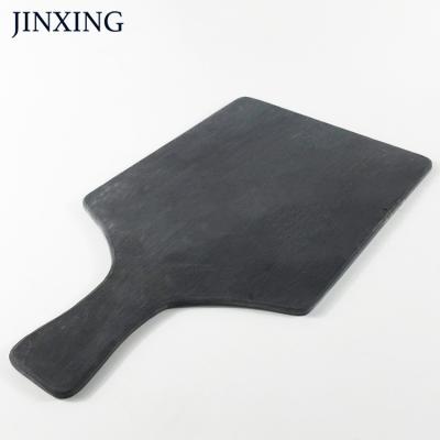 China Sustainable Latest Design Custom Black Slate Stone Cheese Board Tablemat Food Serving Tray  Cutting Board With Handle for sale