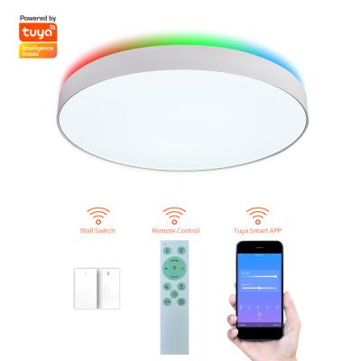 China Tuya Outdoor Mounted Modern APP Wifi RGB Dimmable Indoor Bedroom Bathroom Decor Lights Smart Home Lighting Lamp Fixture Led Ceiling Light for sale