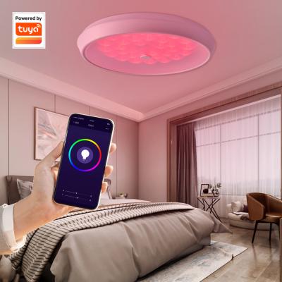 China Outdoor mounted ERP Tuya Wifi smart+ 3000k-6500k RGB indoor CE led ceiling light, round shape modern led ceiling light for bedroom for sale