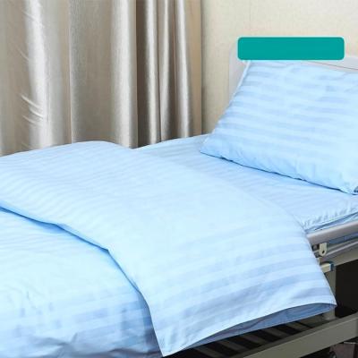 China Nondisposable Luxury Cotton Sateen Stripe Bedding Set Fabric Hospital Bed Sheets For Hotel for sale