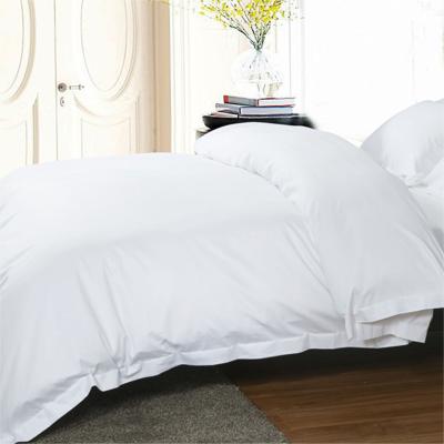 China Satin Stripe Anti-Static Bedding Set Hotel 100% Cotton 40s White Bed Linen for sale