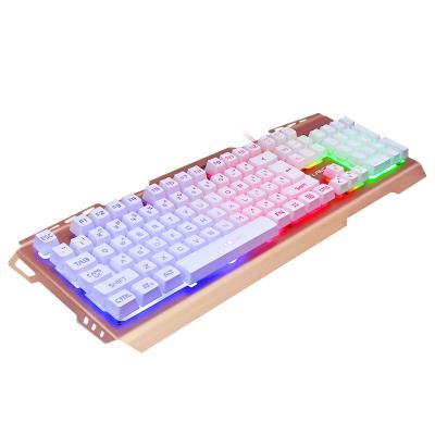 China Palm Rest USB 104 Large Keys Backlight Metal Panel Suspension Gaming Cable RGB Premium Keyboards With Phone Holder for sale