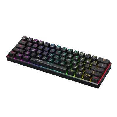 China Portable Wireless Injection RGB Anti-ghosting RGB Backlight Effect 61 Keys Mechanical Dynamic Type-C Keyboard for sale