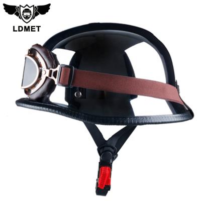 China High Quality ABS Safety Custom Design Vintage Carbon Stitch Racing Retro Half Face Motorcycle Bike Helmet for sale