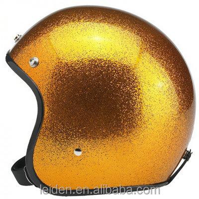 China GLITTER ABS MOTORCYCLE HELMET Novelty Motorcycle Helmets Open Face Gloss SHINNING YELLOW for sale