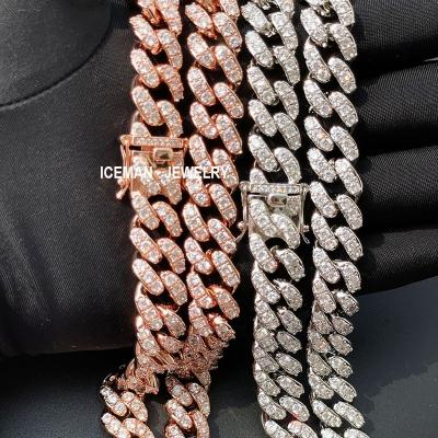 China ICEMAN JEWELRY 12mm Cuban Link Chain Cuban Link Jewelry Necklace Chain Women Hiphop Ice Cuban Chain Hip Hop 18K Gold Plated for sale