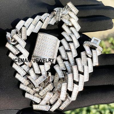 China Hiphop ICEMAN JEWELRY Ice Out Ice Hand Chain Silver Diamond For Men Hip Hop 20mm Wand CZ Cuban Link Chain For Men for sale