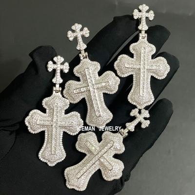 China Hiphop ICEMAN JEWELRY Vintage Hip Hop Cross Pendant Iced Out White Gold Christian Jesus Cross Pendant Necklace for sale