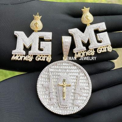 China Hiphop ICEMAN JEWELRY Silver Band MG Pendants Gold, Wholesale Gold Jesus Gold Chain Pendants With Pendant For Men for sale