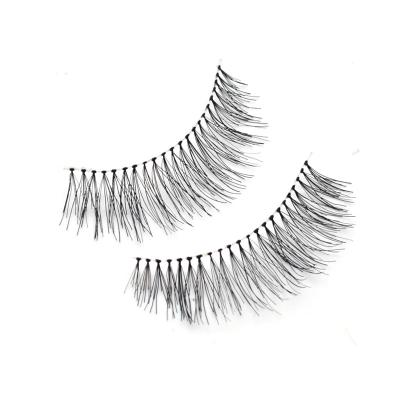 China Delicate Popular Synthetic False Hair Strip Lashes Clear Silk Eyelashes for sale