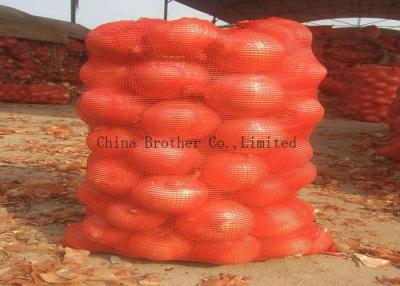 China Plastic Polypropylene Woven Leno Mesh Bag For Orange for sale