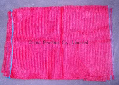 China Waterproof Plastic Woven Mesh Bags , PE Polyethylene Red Mesh Produce Bags for sale