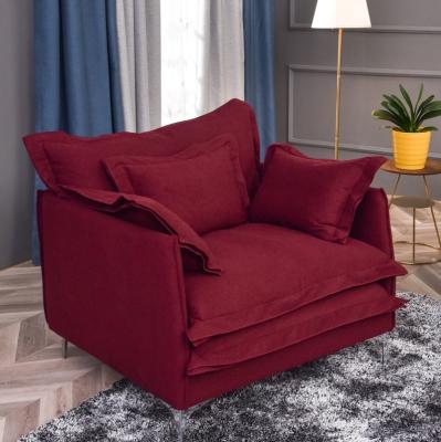 China Home Furniture Living Room Furniture Nordic Cooling Morden Sofa Chair Single Red Armchair 1 Seater Sofa for sale