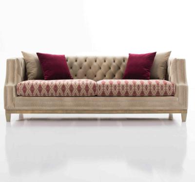 China LOUNGE sofa Factory Custom chesterfield Design Fashion Living Room Fabric 3 Seater Sofa for sale