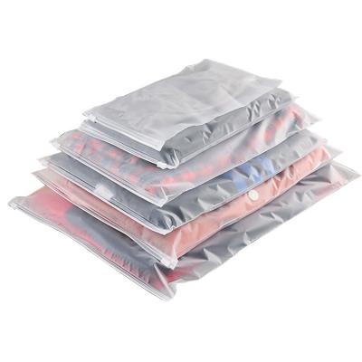 China Custom Recyclable Logo Printing Zipper Plastic Bags Frosted PVC Clothes Zip Lock Bag Apparel Packaging Self Sealing Bag for sale