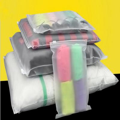 China Recyclable Custom Printing Clothing Matte Logo / Frosted Zipper Bags T-shirt Zip Lock Plastic Packaging Bag for sale