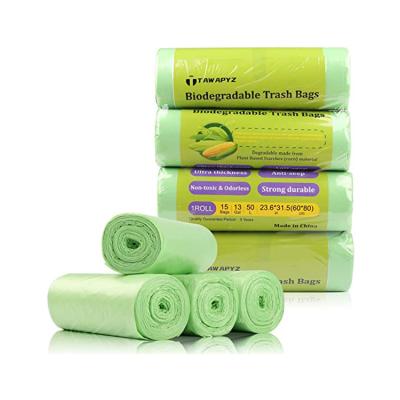 China BIODEGRADABLE Good Quality Recycled Garbage Bag 100% Biodegradable Plastic Garbage Bags Eco-friendly On Roll for sale