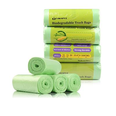 China New Eco-friendly fashion design biodegradable waste 100% biodegradable plastic waste bags on roll for sale