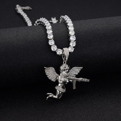 China Retro Angel Pendant Luxury Necklace Fashion Silver Wholesale High Quality Hip Hop Retro Angel Pendant For Men and Women for sale