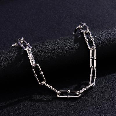 China Hip Hop Fashion Alloy Jewelry Diamond Necklace Cuban Link Chain For Women Men for sale