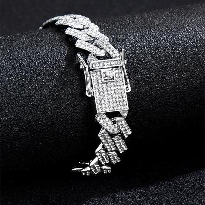 China High Quality Fashion Tennis Chain Bracelets Hip Hop Jewelry Luxury Cuban Diamond Women Bracelets For Men for sale