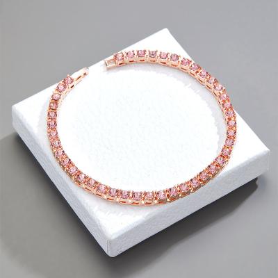 China High Quality Hip Fashion Jewelry Zircon Tennis Bracelet Iced Out Diamond Cuban Chain Men's Bracelet For Men for sale