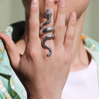 China Other Hip Hop Snake Rings Gold Silver Snake Fashion Jewelry Alloy Animal Rings For Women Men for sale